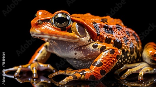 Bleeding Toad or Leptophryne cruentata closeup on isolated background, Leptophryne cruentata closeup on isolated background, Indonesian toad