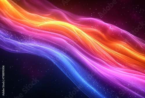 Colorful Wave of Light: A Spectacular Splash of Rainbow Hues Generative AI
