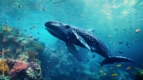 whales, underwater, dramatic, bubbles, view, humpback, ocean, marine life, aquatic, majestic, nature, © Samsunnaher