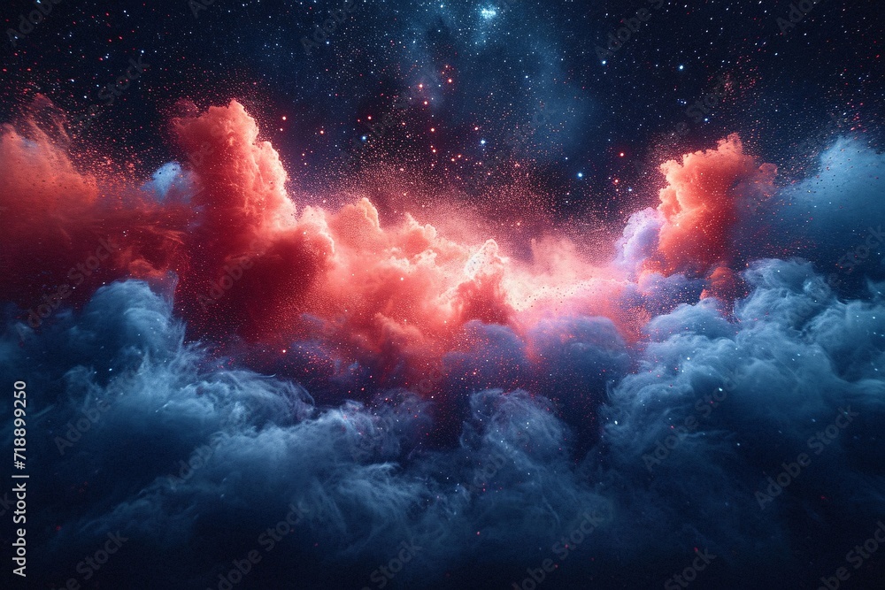 Pink Clouds in the Sky: A Stunning Nighttime View Generative AI