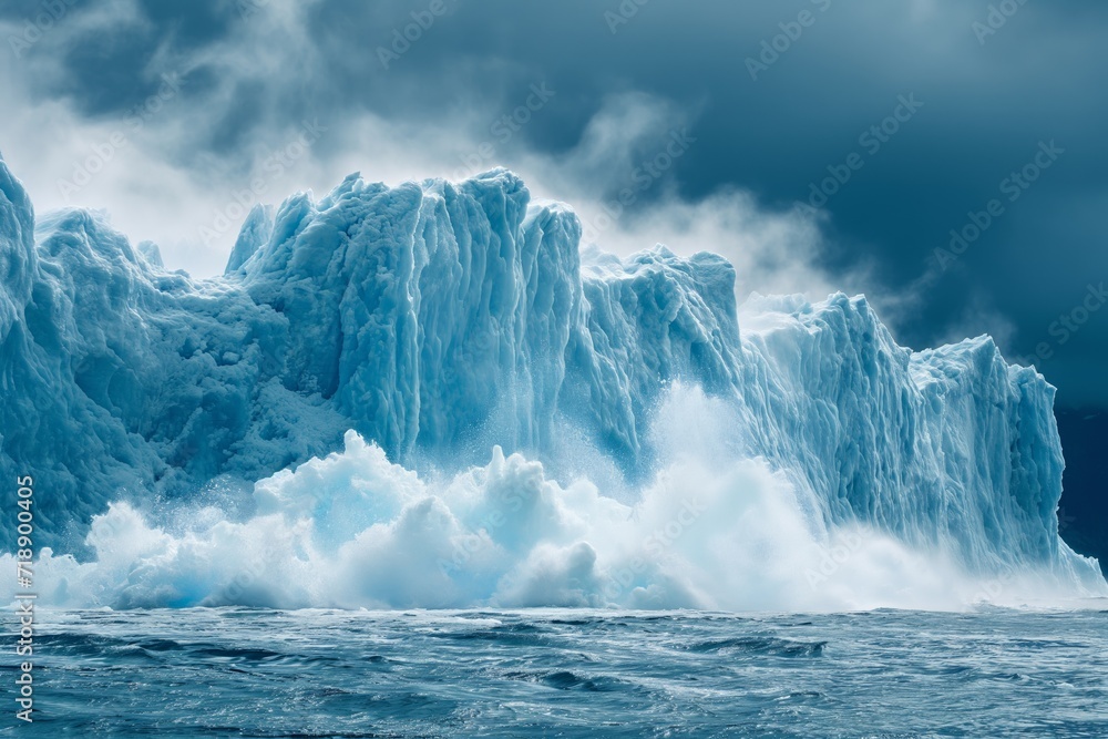 Antarctic melting glacier under global warming. Climate change