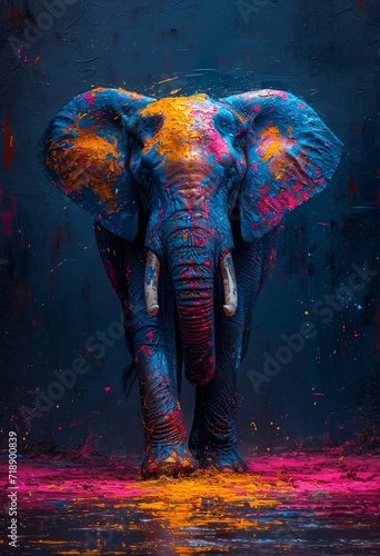 Painted Elephant: A Colorful Celebration of Creativity and Art Generative AI