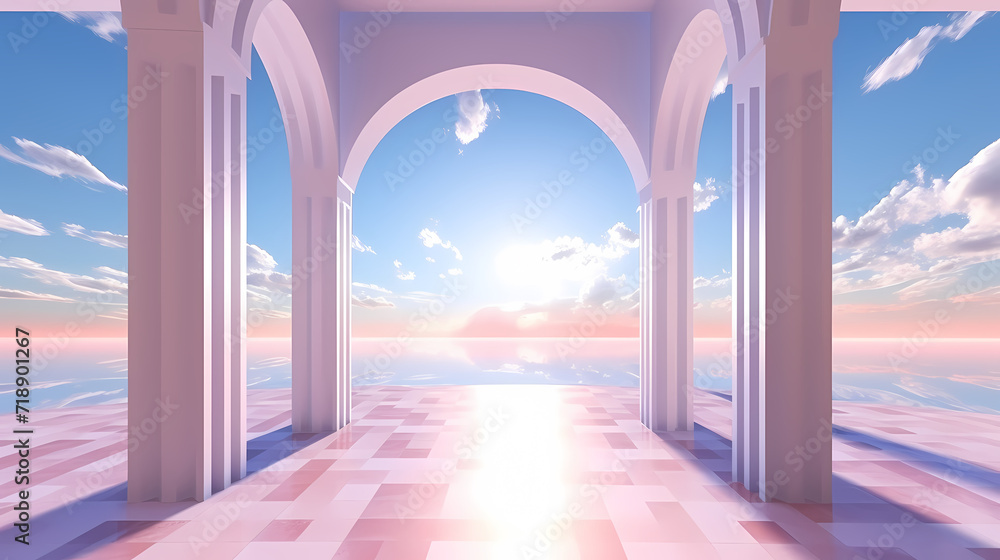 Fototapeta premium Empty room background, simple style interior design