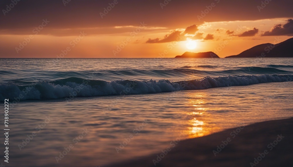 Beautiful sunset views over the sea, long exposure