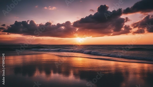 Beautiful sunset views over the sea  long exposure