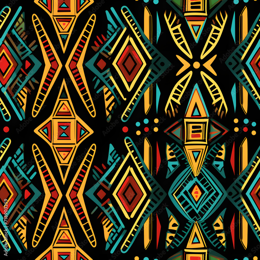 Ethnic seamless fabric pattern. Ethnic seamless fabric pattern.