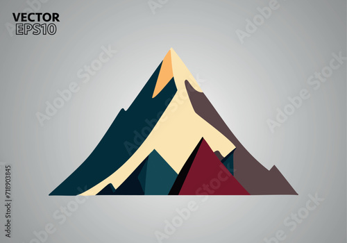 minimalist mountain logo design icon vector template © Frozen Design