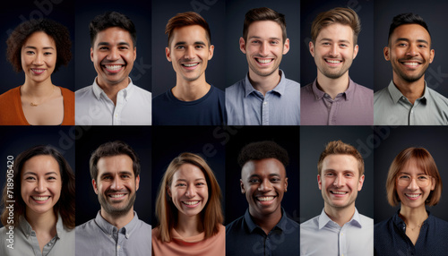 Business Team Portrait Collage, smiling 