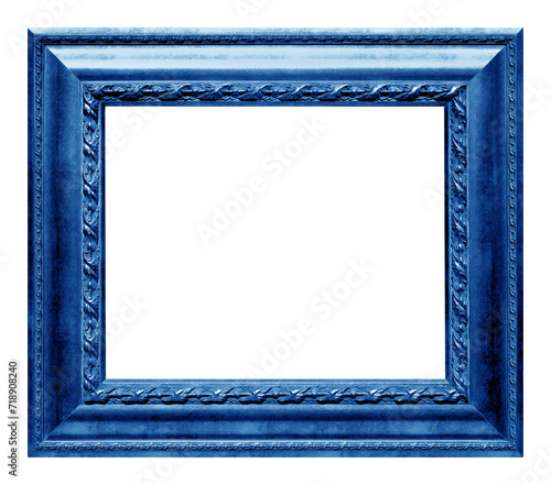 Antique blue frame isolated on the white background