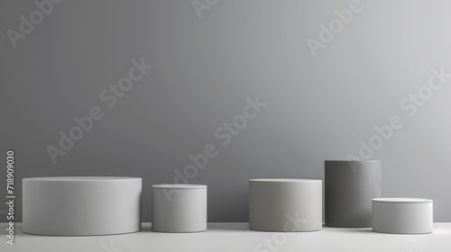 Abstract Landscape Round geometric shape on a white background. photo