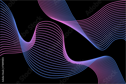 Abstract vector background with futuristic neon waves, dynamic motion, and smooth gradients