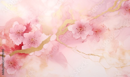 gold and pink marble watercolor background