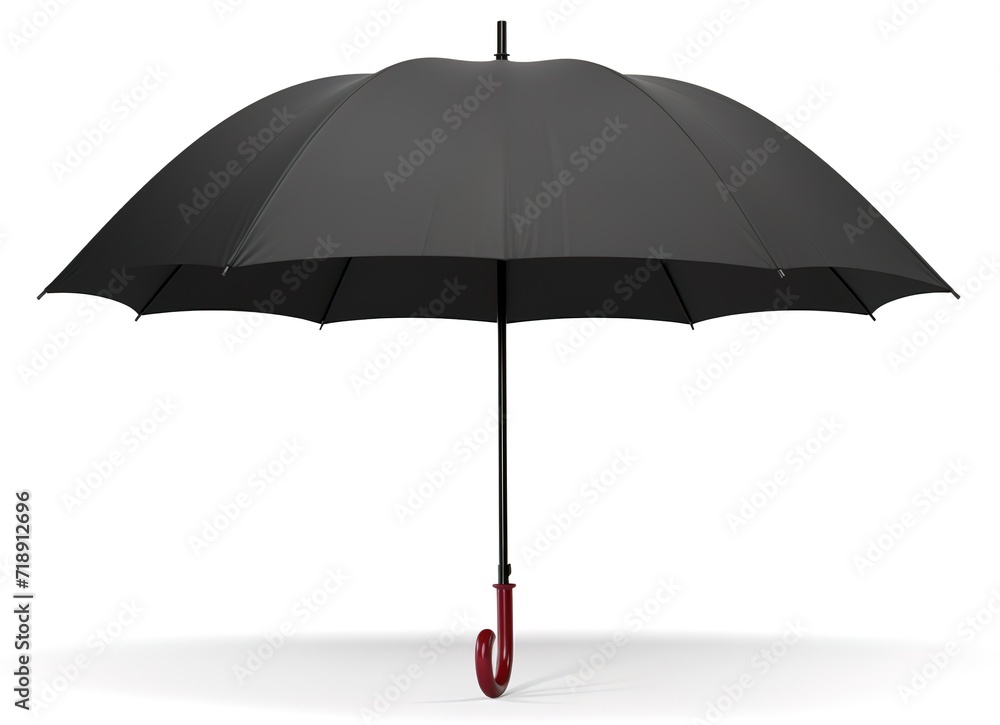 Black umbrella in photo on white background. generative Ai Black umbrella in photo on white background. generative Ai