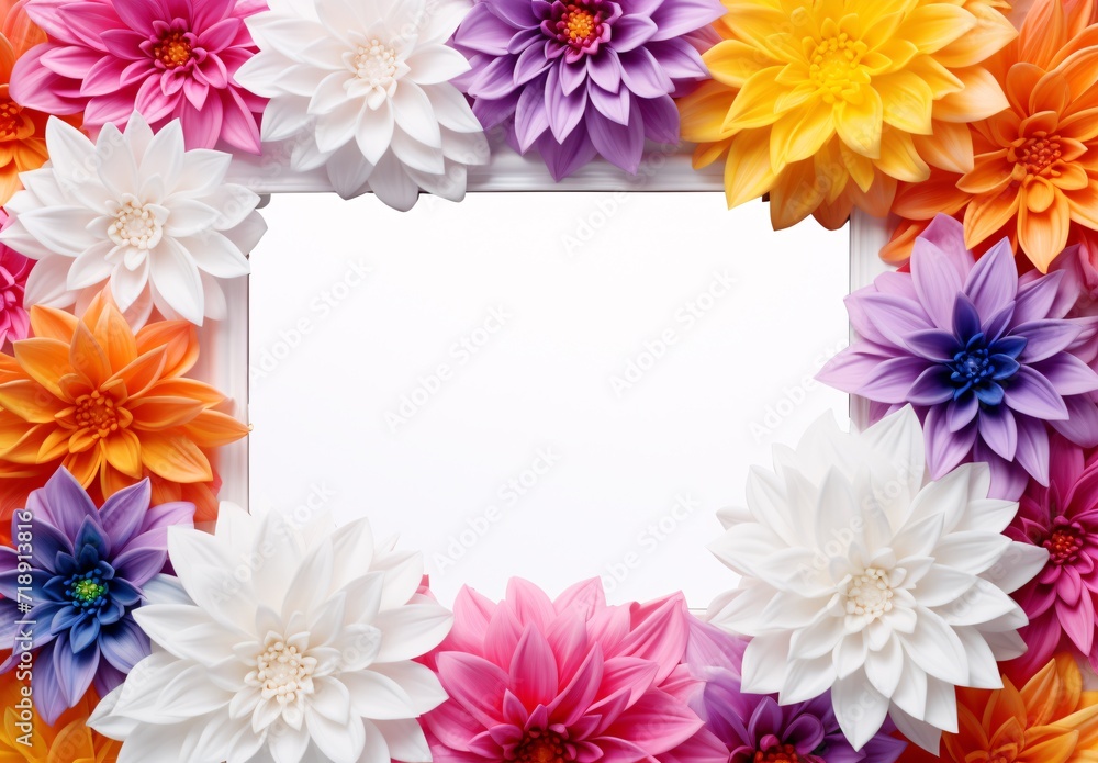 flower banner with an open square frame for photo or copy space flower banner with an open square frame for photo or copy space