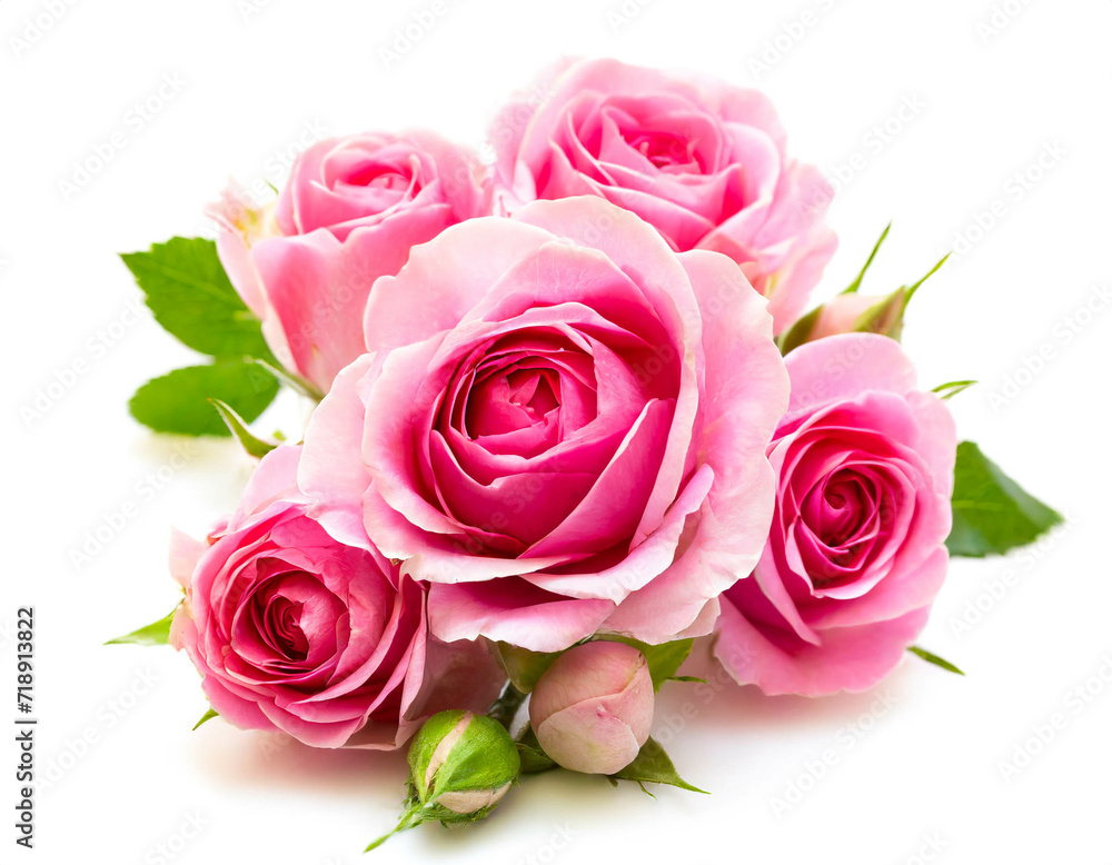 Naklejka premium rosa rosen isoliert auf weißen Hintergrund, Freisteller 
