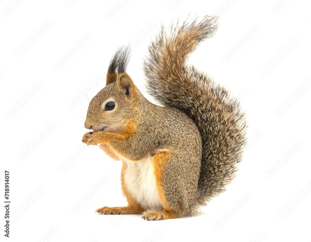 Obraz premium Steifenhörnchen isoliert auf weißen Hintergrund, Freisteller