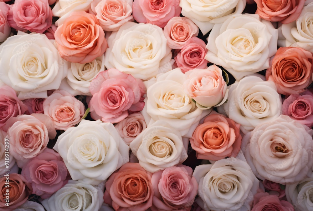 background with a lot of pink and white roses background with a lot of pink and white roses