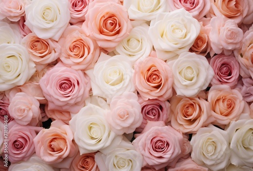 background with a lot of pink and white roses