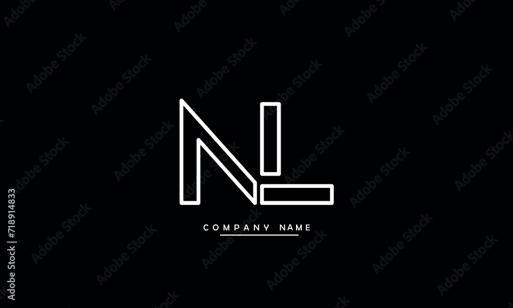 NL, LN, N, L Abstract Letters Logo Monogram NL, LN, N, L Abstract Letters Logo Monogram
