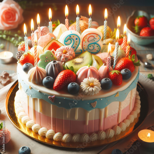 26 year old birthday cake or 26 year anniversary cake celebration