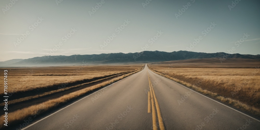 straight road in the morning | highway | desert | journey