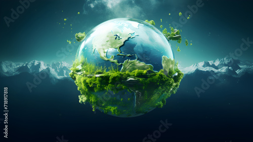 Concept for world earth day resources that are sustainable renewable and use green,, World Mental Health and Earth Day converge in a world saving ecology concept Vertical Mobile Wallpaper