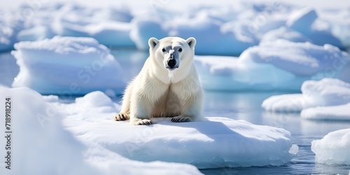 Polar bear on ice contributing to healthy ecosystems , Polar bear on ice, healthy ecosystems, ice