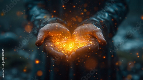 Glowing Heart in the Dark: A Celebration of Love and Light Generative AI