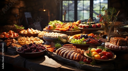 Healthy breakfast on an old background