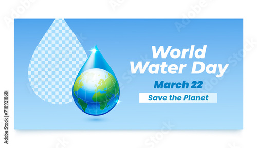 World water day realistic banner