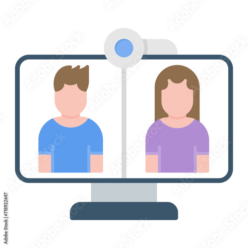 Video Conferencing icon vector image. Can be used for Agile.