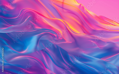 Background illustration showcasing abstract, multicolored waves with neon effects