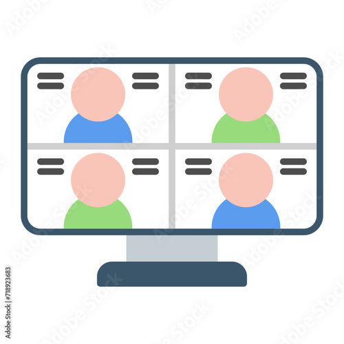 Virtual Team Room icon vector image. Can be used for Agile.
