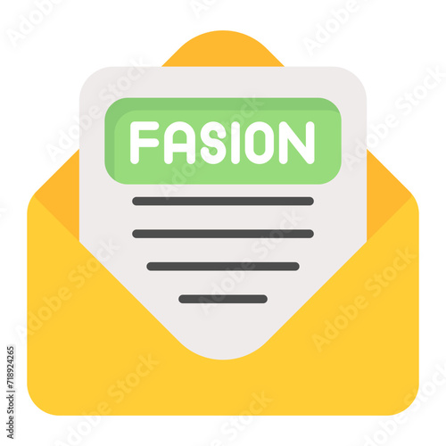 Fashion Newsletter icon vector image. Can be used for Modelling Agency.