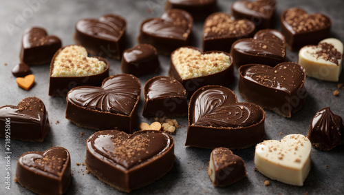 Heart shaped chocolate candies