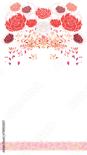 Fototapeta Naklejka Na Ścianę i Meble -  red rose petals with ribbon 