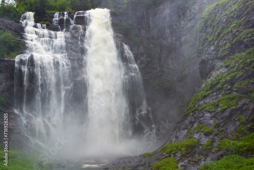 Skjervefossen waterfall near Voss in the Hordaland region  Norway