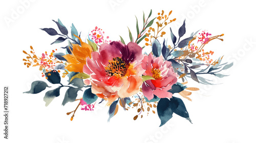 watercolor floral bouquet, wedding flower