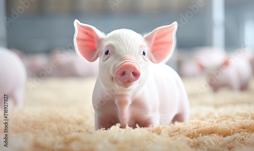 A Cute Piggy Enjoying a Cozy Hay Stack