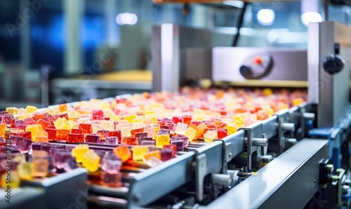 A Sweet Conveyor Belt Overflowing With Colorful Gummy Bears