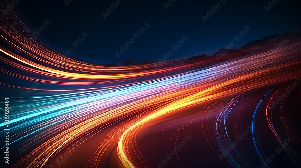 Futuristic technology background of digital glowing waves and network system Futuristic technology background of digital glowing waves and network system