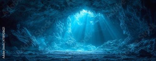 Glowing Cave: A Stunning Underwater Adventure Generative AI