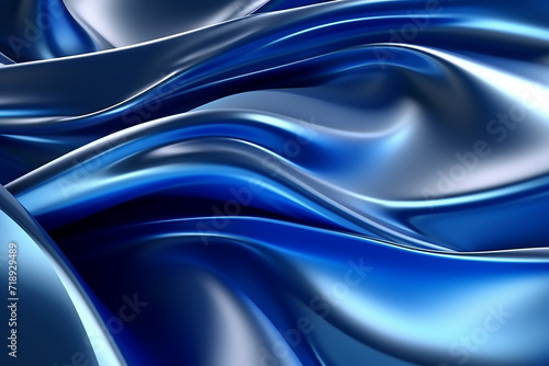 Purple blue waves art. Blurred lines background. Abstract creative graphic design. Decorative fractal style.