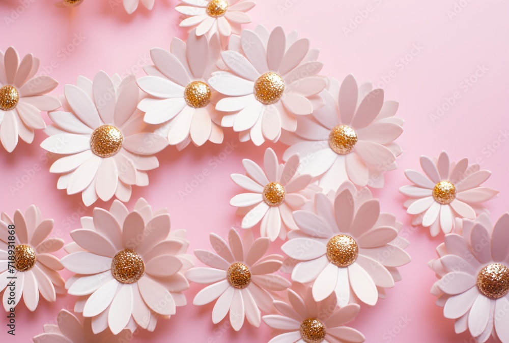 white flowers on a pink background white flowers on a pink background