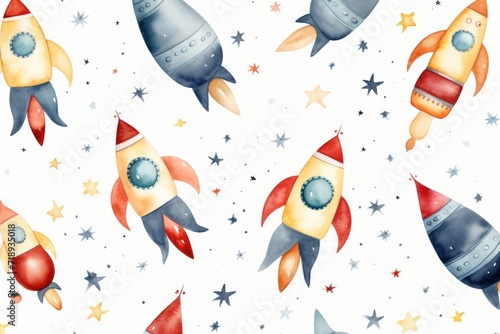 pattern space rocket in space photo