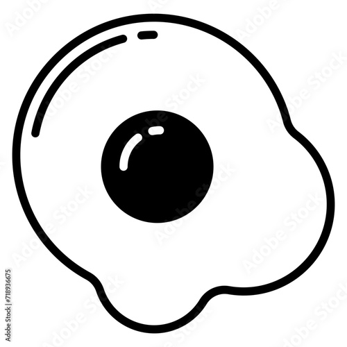 Egg omelette glyph and line vector illustration