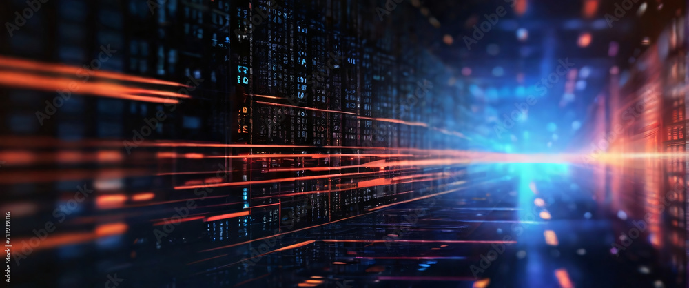 An abstract digital background with binary code and AI algorithms running in the background An abstract digital background with binary code and AI algorithms running in the background