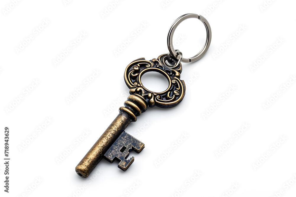 Gothic style old key isolated on white background Gothic style old key isolated on white background