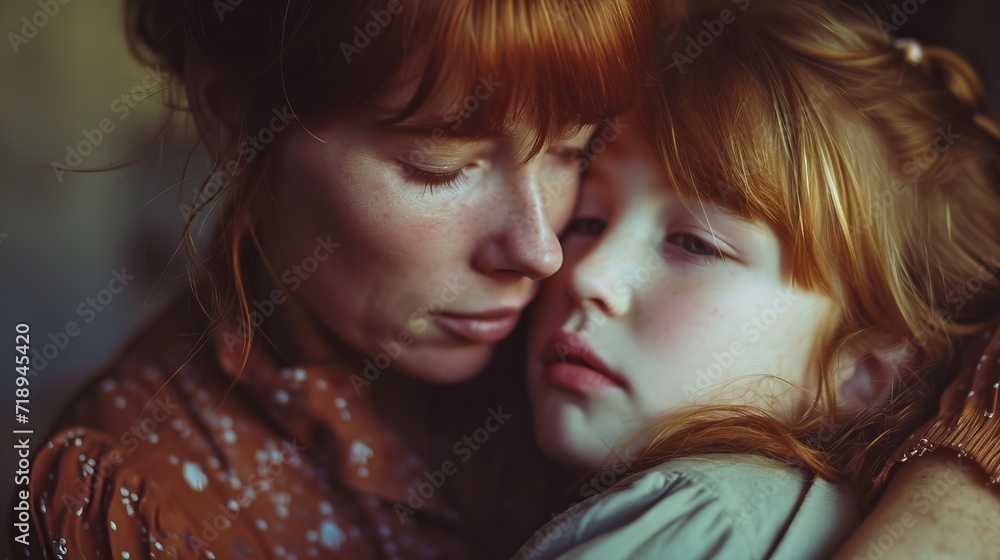 Young woman providing emotional support to a child with anxiety Young woman providing emotional support to a child with anxiety