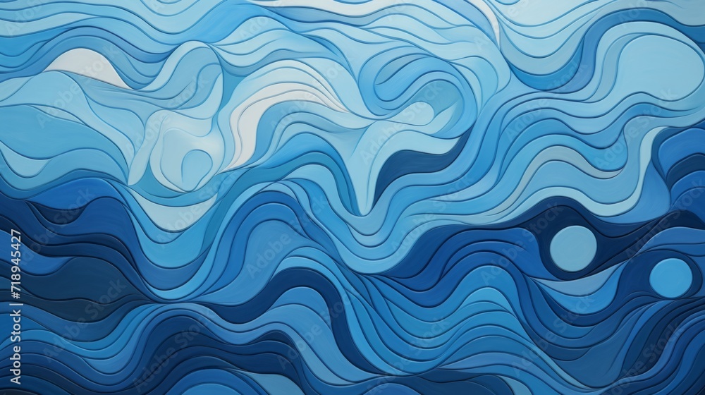 Abstract blue curly shapes texture - a vibrant and dynamic background illustration for creative projects